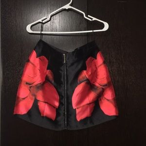 black red rose skirt